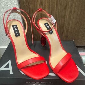 Aqua Women's Bold Red Heels